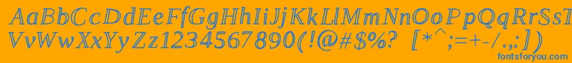 Lestrade Font – Blue Fonts on Orange Background