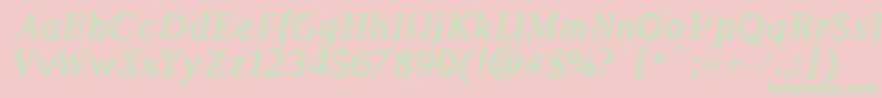 Lestrade Font – Green Fonts on Pink Background