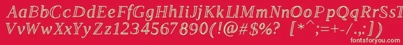 フォントLestrade – 赤い背景に緑の文字