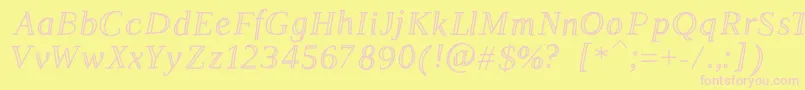 Lestrade-fontti – vaaleanpunaiset fontit keltaisella taustalla
