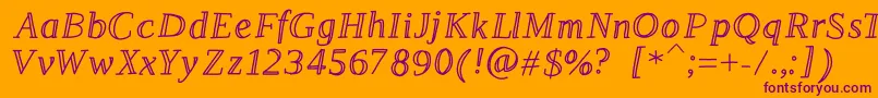 Lestrade Font – Purple Fonts on Orange Background