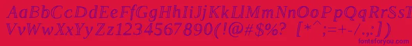 Lestrade Font – Purple Fonts on Red Background