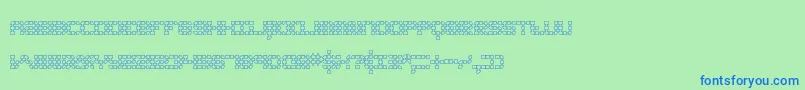 Konecto2-fontti – siniset fontit vihreällä taustalla