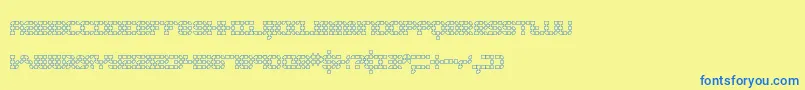 フォントKonecto2 – 青い文字が黄色の背景にあります。