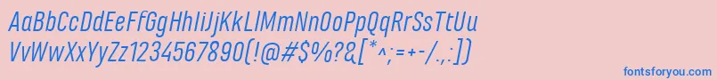 フォントMarianinaFyItalic – ピンクの背景に青い文字