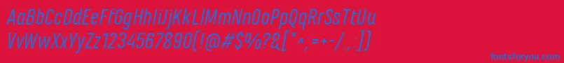 フォントMarianinaFyItalic – 赤い背景に青い文字