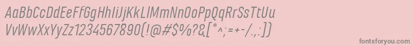 フォントMarianinaFyItalic – ピンクの背景に灰色の文字