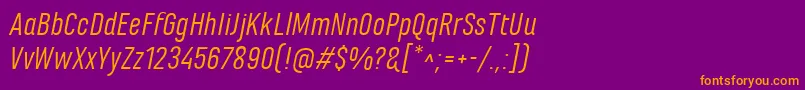 MarianinaFyItalic Font – Orange Fonts on Purple Background