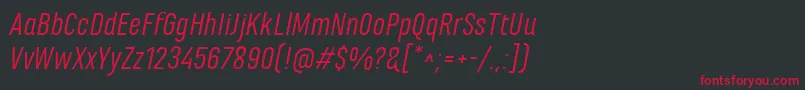 フォントMarianinaFyItalic – 黒い背景に赤い文字