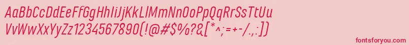 MarianinaFyItalic Font – Red Fonts on Pink Background