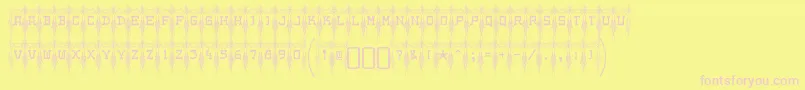 Poke Font – Pink Fonts on Yellow Background