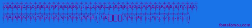 Poke Font – Purple Fonts on Blue Background