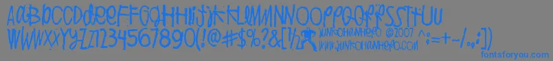 PuoliIhminen Font – Blue Fonts on Gray Background