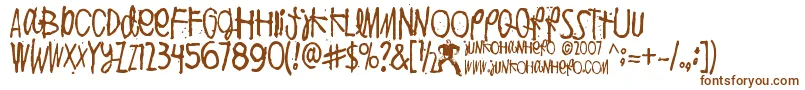 Шрифт PuoliIhminen – коричневые шрифты на белом фоне