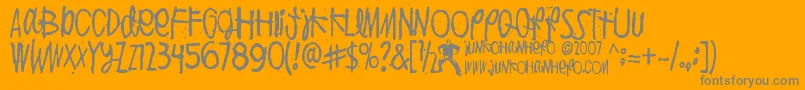 PuoliIhminen Font – Gray Fonts on Orange Background