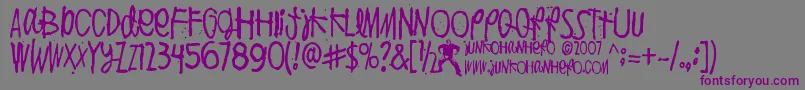 Шрифт PuoliIhminen – фиолетовые шрифты на сером фоне