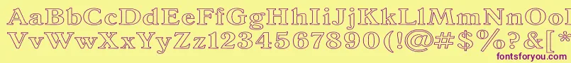 AntiquaHw Font – Purple Fonts on Yellow Background