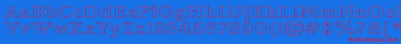 AntiquaHw Font – Red Fonts on Blue Background