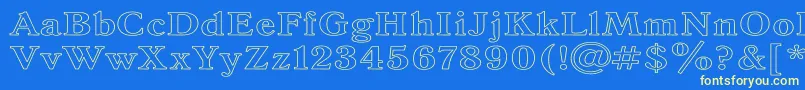 AntiquaHw Font – Yellow Fonts on Blue Background