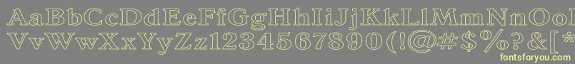 AntiquaHw-Schriftart – Gelbe Schriften auf grauem Hintergrund