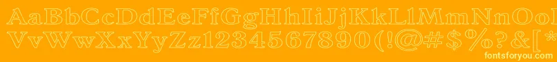 AntiquaHw-Schriftart – Gelbe Schriften auf orangefarbenem Hintergrund