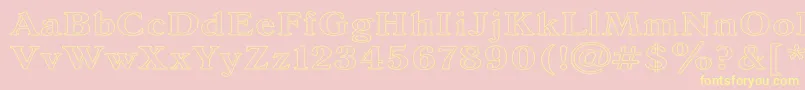 AntiquaHw-Schriftart – Gelbe Schriften auf rosa Hintergrund