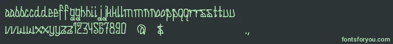 Fonte IchBinEndie – fontes verdes em um fundo preto
