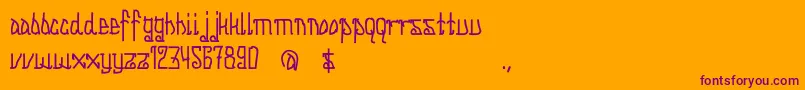 IchBinEndie Font – Purple Fonts on Orange Background