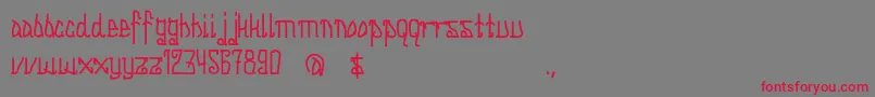 IchBinEndie-Schriftart – Rote Schriften auf grauem Hintergrund