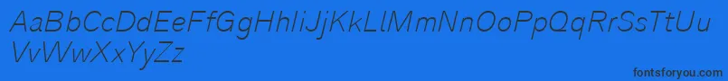 Analogue36thinoblique Font – Black Fonts on Blue Background