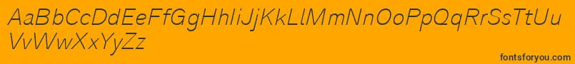 Шрифт Analogue36thinoblique – чёрные шрифты на оранжевом фоне