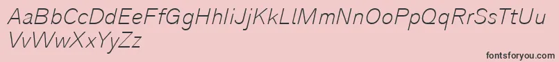 フォントAnalogue36thinoblique – ピンクの背景に黒い文字