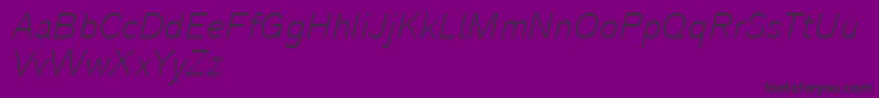 Analogue36thinoblique-Schriftart – Schwarze Schriften auf violettem Hintergrund