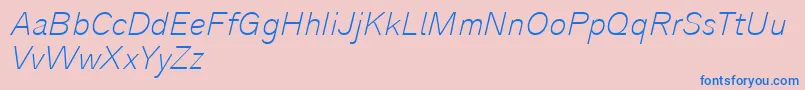 フォントAnalogue36thinoblique – ピンクの背景に青い文字
