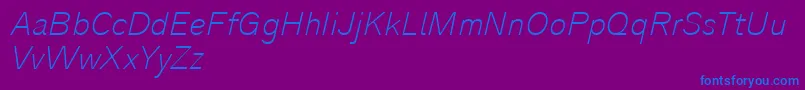 Шрифт Analogue36thinoblique – синие шрифты на фиолетовом фоне