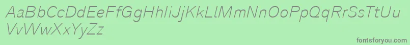 Analogue36thinoblique Font – Gray Fonts on Green Background