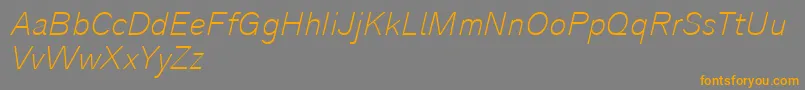 Analogue36thinoblique Font – Orange Fonts on Gray Background