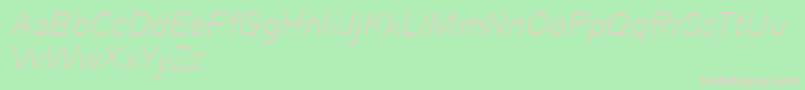 Analogue36thinoblique Font – Pink Fonts on Green Background