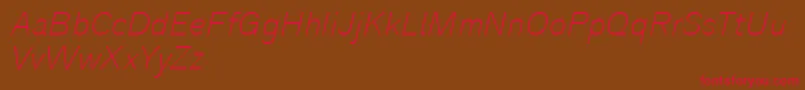 Analogue36thinoblique Font – Red Fonts on Brown Background