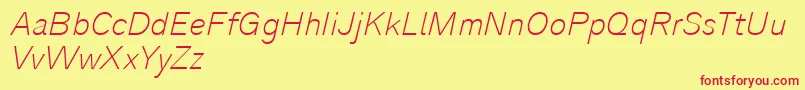 Analogue36thinoblique Font – Red Fonts on Yellow Background