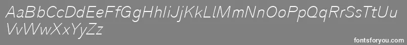 Шрифт Analogue36thinoblique – белые шрифты на сером фоне