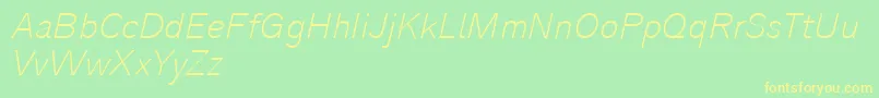 Analogue36thinoblique Font – Yellow Fonts on Green Background