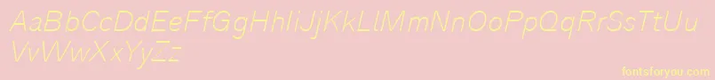 Analogue36thinoblique Font – Yellow Fonts on Pink Background