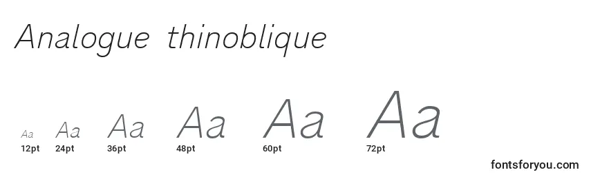 Размеры шрифта Analogue36thinoblique (100206)