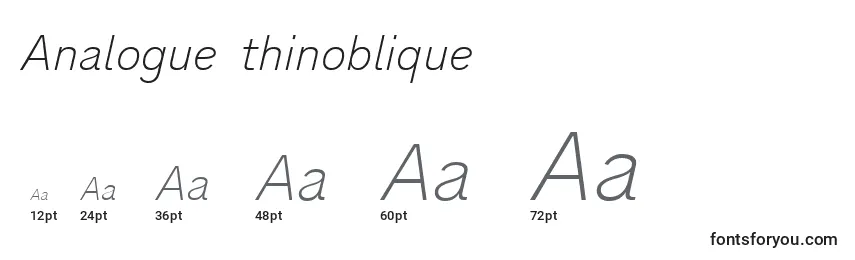 Größen der Schriftart Analogue36thinoblique (100206)