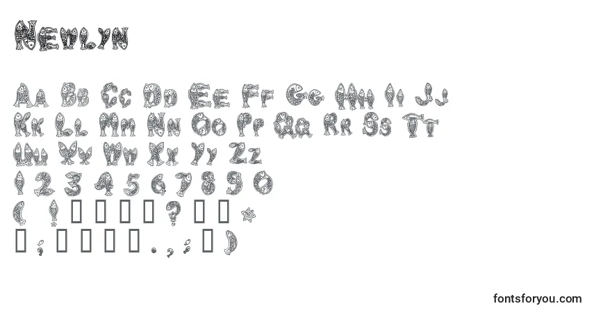 Шрифт Newlyn – алфавит, цифры, специальные символы