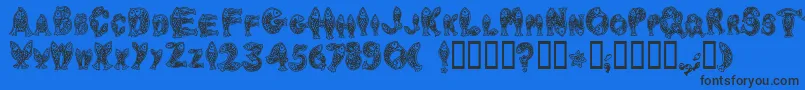 Newlyn Font – Black Fonts on Blue Background