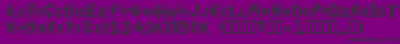 Fonte Newlyn – fontes pretas em um fundo violeta