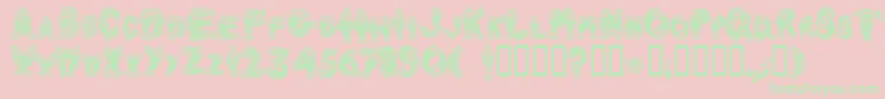 Newlyn Font – Green Fonts on Pink Background