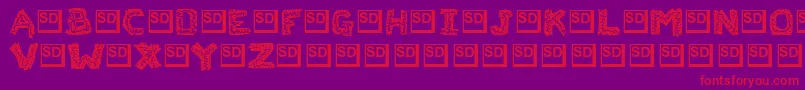 FlakJacket Font – Red Fonts on Purple Background